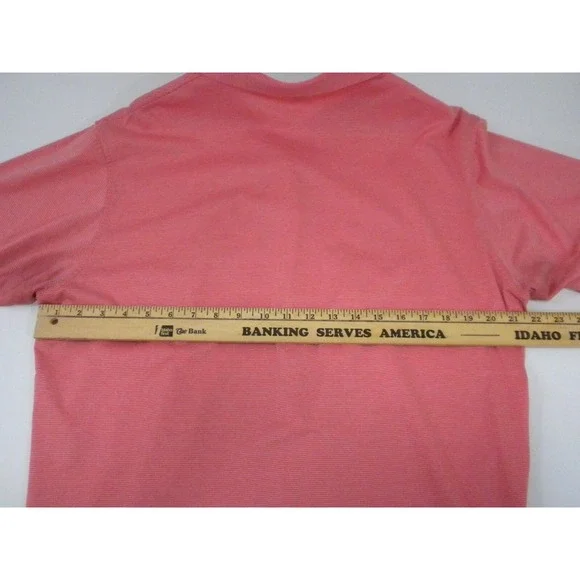 Peter Millar Polo Shirt Mens L Pink Pinstriped Golf Cotton Knit‎ Short Sleeve - Picture 6 of 10
